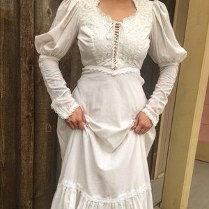 Gunne Sax vintage prairie boho wedding maxi dress